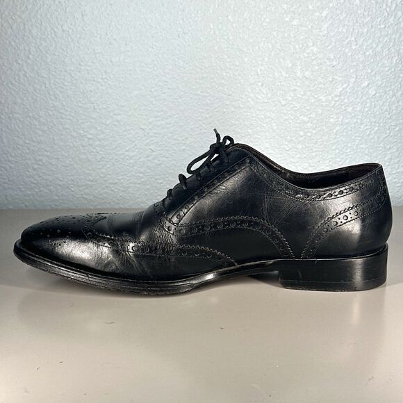 To Boot New York Shoes Mens Size 8 Black Leather Oxford Wing Tip Dress Lace Up main image 4